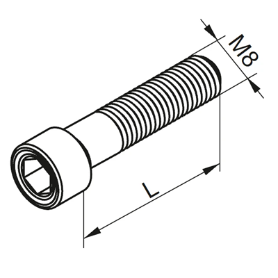 Śruba do łączenia elementów długość 45mm średnica 8mm