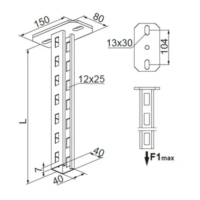 Staffa da soffitto, WPCW/WPCO800N