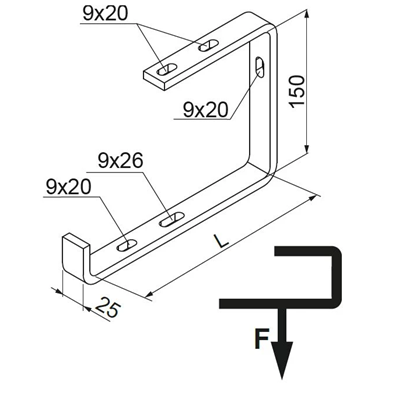 Staffa da soffitto, WSV100