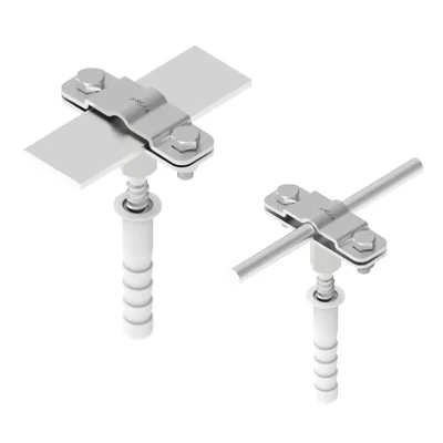 Stainless steel holder for screwed tape wire, length 120mm, tape width 30mm M12