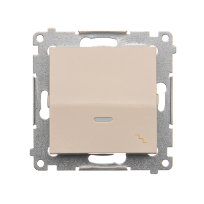 Stair switch with LED backlight (module) 10A 250V quick connectors cream