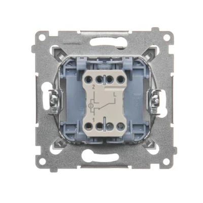 Stair switch with LED backlight (module) 10A 250V quick connectors silver (metallic)