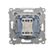 Stair switch with LED backlight (module) 10A 250V quick connectors silver (metallic)