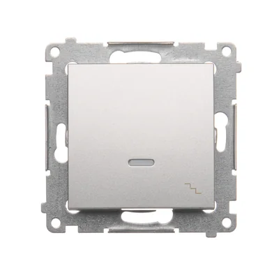 Stair switch with LED backlight (module) 10A 250V quick connectors silver (metallic)