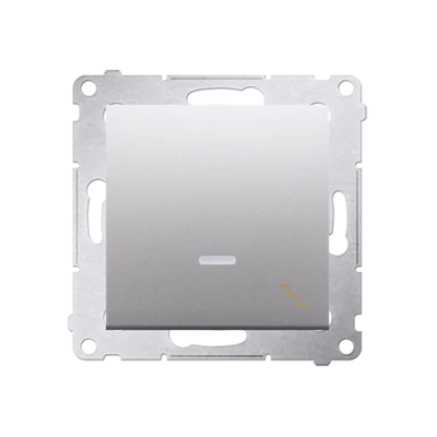 Stair switch with LED backlight (module) 10A 250V quick connectors silver (metallic)