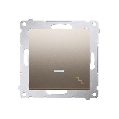 Stair switch with LED backlight (module) 230V, gold metallic