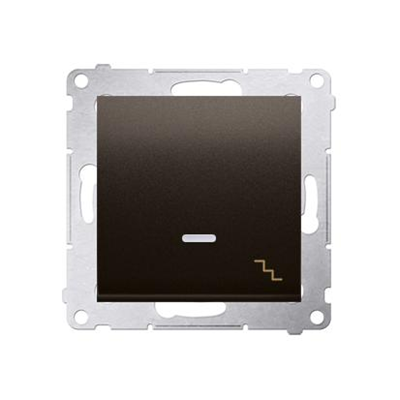 Stair switch with LED backlight (module) 230V, matt brown metallic