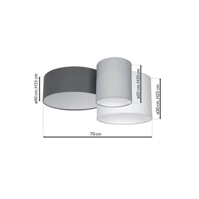 STAN Plafon 70cm 60W IP20 szary