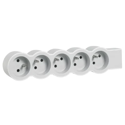 Standard-Verlängerungskabel 5x2P+Z, ohne Kabel (Mehrfachsteckdose) - Weiß/Hellgrau