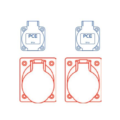 Stationary distribution board made of "STAR" type plastic 9M Input PG29, output 32/5 16/5 2xGS without protection IP44
