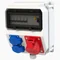 Stationary plastic switchboard type "LUBLIN" 9M input M25 - output 16/5xB16 2xGSx2xB16 FI40/4/0.03