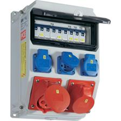 Stationary plastic switchgear type "GNIEZNO" IP67 tightness 9m Input Pg29 - output 2x32/5x2xB32 V