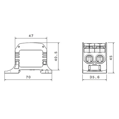 STB 50-2 Al/Cu screw terminal block 87320 SIMBLOCK blue