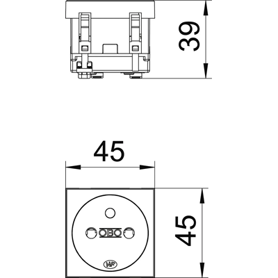 STD-F0 RW1 Single socket 0°, NF, pure white