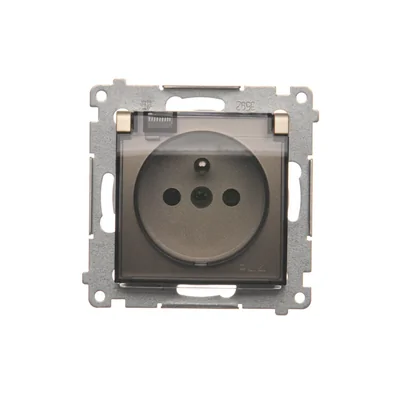Steckdose für die IP44-Version mit OHNE DICHTUNG für mehrere Rahmen (Modul) 16A 250V Schraubklemmen transp. Gold (metallisch)