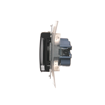 Steckdose für IP44-Version mit Klappen und Rahmendichtung (Modul) 16A 250V transparente Abdeckung anthrazit (metallic)