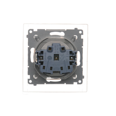 Steckdose für IP44-Version mit Rollläden und Rahmendichtung (Modul) 16A 250V transparente Klappe weiß