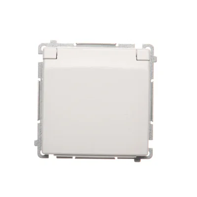 Steckdose mit Erdung (Modul) spritzwassergeschützt IP44 16A 250V weiß
