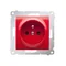 Steckdose mit Erdung und Shutter (Modul) 16A 250V rot