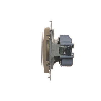 Steckdose mit Erdung und Shutter (Modul) 16A 250V Schnellanschlüsse Gold (metallisch)