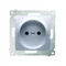 Steckdose mit Erdung und Shutter (Modul) 16A 250V Schnellanschlüsse silber (metallic)