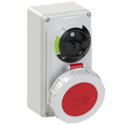 Steckdose mit Schalter 0-1-kleine mechanische Verriegelung 32A 400V 3P+E+N IP67