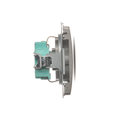 Steckdose mit Schuko-Erdung (Modul), 230V, metallic satiniert