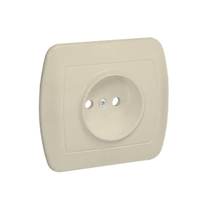 Steckdose ohne Erdung, 16A, 250V, Schraubklemmen, beige