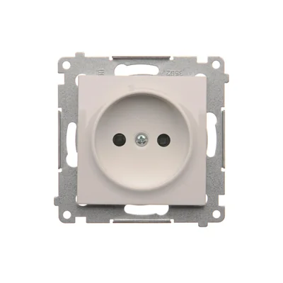 Steckdose ohne Erdung mit Rollläden (Modul) 16A 230V weiße Schraubklemmen