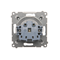 Steckdose ohne Erdung mit Shutter (Modul) 16A 250V Schraubklemmen silber (metallic)