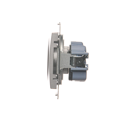 Steckdose ohne Erdung mit Shutter (Modul) 16A 250V Schraubklemmen silber (metallic)