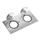 Steckdosenabdeckung, doppelt, rechteckig, Inox
