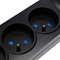 Steckdosenleiste mit Sicherung und Überspannungsschutzsystem Profi, 5 Steckdosen, 2 USB-Anschlüsse, Länge 1,5 m, 10A 230V 2300W, schwarz