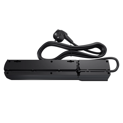 Steckdosenleiste mit Sicherung und Überspannungsschutzsystem Profi, 5 Steckdosen, 2 USB-Anschlüsse, Länge 1,5 m, 10A 230V 2300W, schwarz