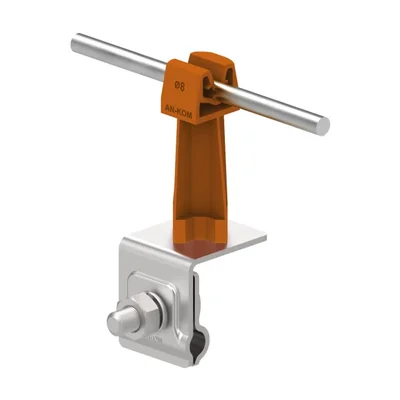 Steel rabbet holder universal latch height 7cm brown
