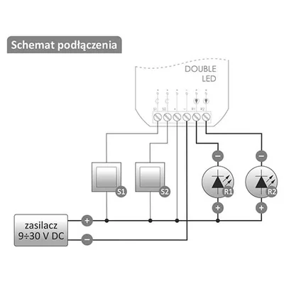 Sterownik Wi-Fi do oświetlenia LED dwukanałowy 12 V DOUBLE LED