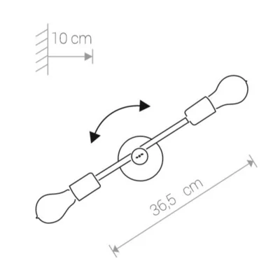 STICKS Zlaté nástěnné svítidlo