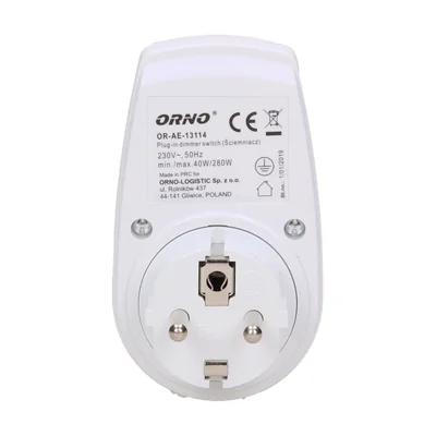 Stmívač s přídavnou síťovou zásuvkou 2P+Z, max. 280 W