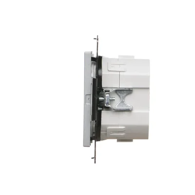 Stmívač Simon 55 WMDS-004xL1-143 pro stmívatelné LED, tlačítkový, 15–200 W, 230 V (modul); Matný hliník