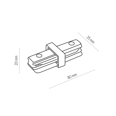 Straight connector for 1F Zumaline busbars, black