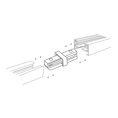 Straight connector for 1F Zumaline busbars, black