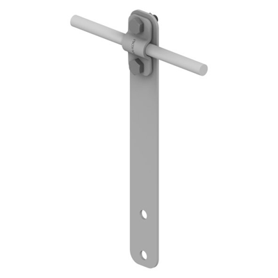 Straight handle with a screw L=18cm, hot-dip galvanized