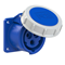 Straight panel socket 16A 2P+E 230V 50/60Hz 6h IP67, flange 60X60, screw spacing 47X47