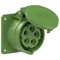 Straight panel socket 16A 3P+Z+N >50-500V 100-100Hz 10h IP44, flange 75X75, bolt spacing 60X60