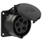 Straight panel socket 16A 3P+Z+N 500V 50/60Hz 7h IP44, flange 70X70, bolt spacing 56X56