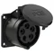 Straight panel socket 16A 3P+Z+N 500V 50/60Hz 7h IP44, flange 70X70, bolt spacing 56X56