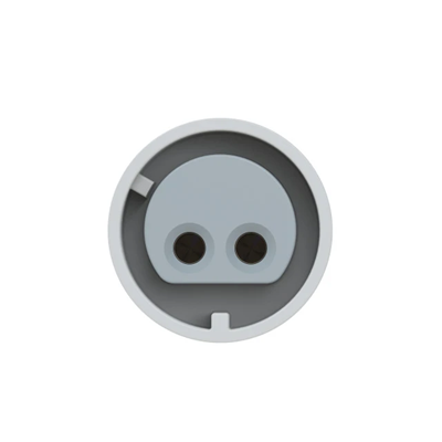 Straight panel socket 32A 2P 24/42V DC 10h IP44/54 (flange 70X70, hole spacing 56X56), nickel-plated contacts