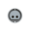 Straight panel socket 32A 2P 42V 50/60Hz 12h IP44/54 (54X60 flange, 44X44 hole spacing), nickel-plated contacts