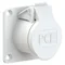 Straight panel socket 32A 2P 42V 50/60Hz 12h IP44/54 (flange 70X70, hole spacing 56X56), nickel-plated contacts