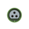 Straight panel socket 32A 2P+E 24/42V 100-200Hz 4h IP44/54 (55X55 flange, 45X45 hole spacing), nickel-plated contacts